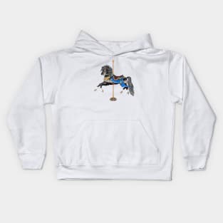 Black Stallion Carousel Horse Kids Hoodie